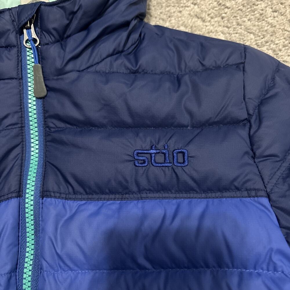 STIO Kids Down Hooded Jacket Blue Size 8 Youth - Picture 2 of 8
